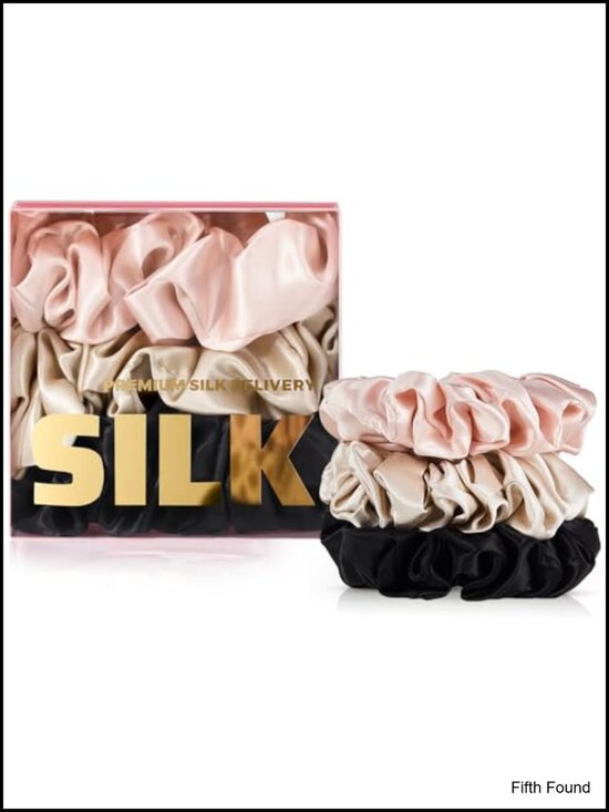 22 Momme 100% Mulberry Silk Scrunchies 3 Pack Hair Ties main image 5
